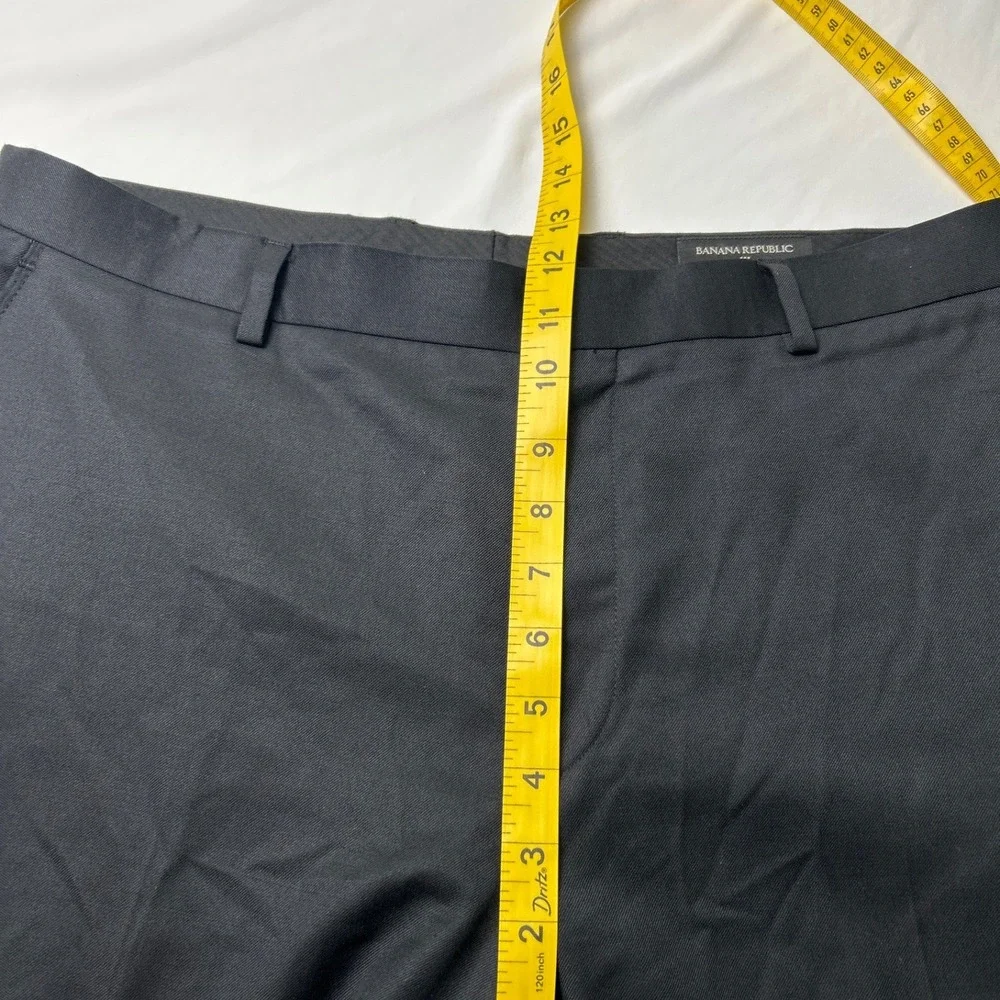 Banana Republic Mens Tailored Fit 100% Wool Dress Pants Size 35x32 Black Office